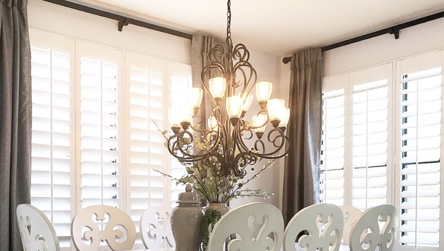 Plantation shutters in a kitchen